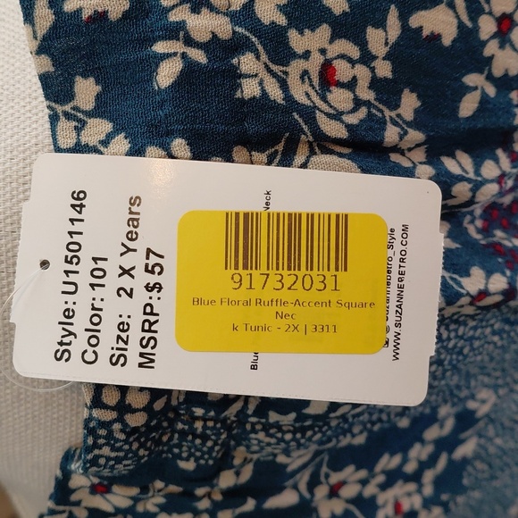 Suzanne Betro Blue Floral Blouse - Picture 3 of 6